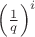 $\left(\frac{1}{q}\right)^i$