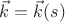 $\vec{k} = \vec{k}(s)$