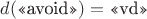$d(\text{<<avoid>>}) = \text{<<vd>>}$