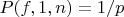 $P(f,1,n)=1/p$