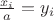 $\frac{x_i}{a}=y_i$