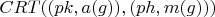 $CRT((pk,a(g)),(ph,m(g)))$
