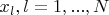 $x_l,l=1,...,N$