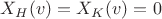 $X_H(v) = X_K(v) = 0$