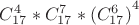 $\[C_{17}^{4}*C_{17}^{7}*{{(C_{17}^{6})}^{4}}\]$