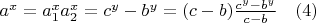 $a^x=a_1^xa_2^x=c^y-b^y=(c-b)\frac {c^y-b^y}{c-b} \quad (4)$
