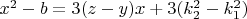 $x^2-b=3(z-y)x+3(k_2^2-k_1^2)$