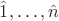 $\hat1,\ldots,\hat n$