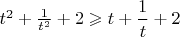 $t^2+\frac{1}{t^2}+2\geqslant t+\dfrac{1}{t}+2$