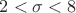 $2<\sigma<8$