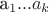 a_1...a_k