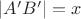 $|A'B'|=x$