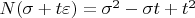 $N(\sigma + t\varepsilon) = \sigma^2 - \sigma t + t^2$