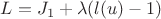 $L=J_1+\lambda (l(u)-1)$