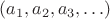 $(a_1,a_2,a_3,\ldots)$