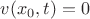 $v(x_0, t)=0$