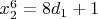 $x_2^6=8d_1+1$