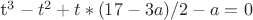 t^3-t^2+t*(17-3a)/2-a=0