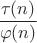$\dfrac{\tau(n)}{\varphi(n)}$