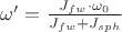 $\omega '=\frac{J_{fw}\cdot \omega _{0}}{J_{fw}+J_{sph}}$
