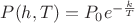 $P(h,T)=P_0e^{-\frac{k}{T}}$