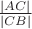 $\frac {|AC|}{|CB|}$