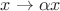 $x\to\alpha x$