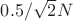 $0.5/\sqrt{2} N$ $0.5/\sqrt{2} N$