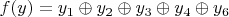 $f(y) = y_1\oplus y_2\oplus y_3\oplus y_4\oplus y_6$