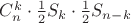 $C_n^k \cdot \frac{1}{2} S_k \cdot \frac{1}{2} S_{n-k}$