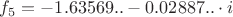 $f_{5}=-1.63569..-0.02887..\cdot i$