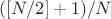 $([N/2]+1)/N$