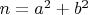 $n = a^2+b^2$