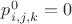 $p^{0}_{i,j,k}=0$