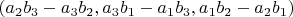 $(a_2b_3-a_3b_2, a_3b_1-a_1b_3, a_1b_2-a_2b_1)$