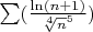 $ \sum(\frac{\ln(n+1)}{\sqrt[4]{n}^5})$