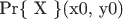 Pr\{ X \}(x0, y0)