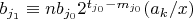 $b_{j_1} \equiv n b_{j_0} 2^{t_{j_0}-m_{j_0}} (a_k/x)$
