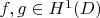 $f,g\in H^1(D)$