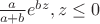 $\frac{a}{a+b}e^{bz}, z\le 0$