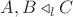 $A,B\triangleleft_l C$