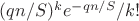 $(qn/S)^ke^{-qn/S}/k!$