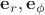 $\mathbf e_r, \mathbf e_\phi$