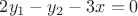 $2y_1-y_2-3x=0$