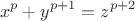 $$x^p+y^{p+1}=z^{p+2}$$