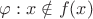 $\varphi: x \notin f(x)$