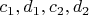 $c_1,d_1,c_2,d_2$