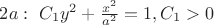$2a:\  C_1y^2+\frac{x^2}{a^2}=1, C_1>0$