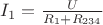 $I_{1} = \frac{U}{R_{1} + R_{234}}$