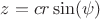 $z=cr\sin(\psi)$
